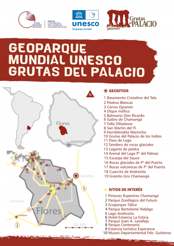 Geositios y sitios de interés del Geoparque Mundial UNESCO Grutas del Palacio